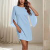 Woman Chiffon Bell Sleeve Shift Dress Woman Round Neck Soft Touch Lightweight Chic Design for Casual Elegance