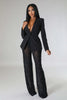 Street Chic Women's Set Long Sleeve Blazer Suit and Mesh Beading Pants Winter Two 2 Piece Set Outfit Tracksuit