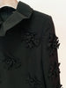 High Street Designer Women's Flare Sleeve 3D Flowers Appliques Dress