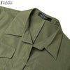 Women Autumn Cargo Maxi Long Dresses Casual Long Sleeve Pockets Belted Collared Shirt Dress Commuting Workwear S-3XL