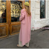 Vintage Large Lapel Tweed Long Coat Women Elegant Loose Double Breasted Belt Coats Lady Winter Classic Chic Street Overcoat