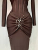 Women Sexy Sparkly Beading Bandage Dress Long Sleeve Bodycon Celebrity Party Elegant Evening Club Pary Dresses