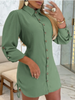 Elegant Flip Collar Button Long Sleeved Dress Women's Button Shirts Style Dress Temperament Spring Autumn Dresses