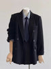 Women's Double-faced Woolen Coat Spring Autumn Suit Collar Double Breasted Long Sleeve Temperament Commuting Purple Jacket