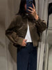 Vintage Turn-down Collar Suede Jackets Women Full Sleeve Breasted Pocket Coat Female Autumn Winter Chic Casual Wear