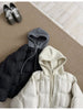 Women Parkas Knitted Hooded Puff Cotton-padded Jacket Fake Two Pieces Loose Warm Thicke Cotton Coat Female Outerwear Overcoat