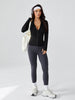 Women's Slim-Fitting Yoga Jacket - Buttery-Soft Stretch Full-Zip Athletic Cardigan