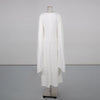 Elegant Long Sleeves Dresses Spring Women Bell Sleeve Long Dress Autumn High Waist Pullover Loose Knee Length Dress