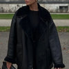 Winter Women's Black Faux Leather Jacket Warm Streetwear Outwear Solid Elegant Warmth PU Coat for Ladies Jackets Coat Tops