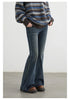 Women Jeans High Waisted Slightly Flared Slim Female Denim Pants Blue Ladies Trousers Autumn Winter