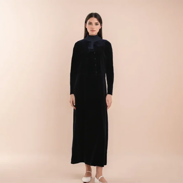 Women Long Sleeve Dress Suit Solid Color Suspenders Long Dress Single-breasted Cardigan Autumn Female Casual Clothes