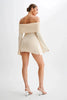 Off Shoulder Knit Sweater Dress Women Irregular Lace Up Slim Patchwork Twist Short Dresses Party Evening Elegant Dress