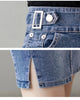 Autumn Plus Size Skirt For Women High Waist Large Size Slit Black Or Blue Jeans Skirts Korean Slim Jupe Femme