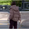 Chic Women Print Hooded Padded Jacket Oversized Zip Up Long Sleeve Warm Winter Coat Casual Daily Ladies Quilted Cotton Outerwear
