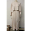 Elegant Crew Neck Pleated Long Dress Women Casual Solid Loose Cloak Sleeve Ruffle Maxi Dresses For Women Spring Autumn Vestidos