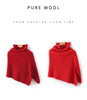 French Retro 100% Pure Wool Shawl Women's Autumn Winter High Neck Thick Warm Cover Knitted Scarf, One-Piece Cape