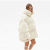Oversized Printed Thicken Women's Coat With Hooded Loose Full Sleeve Zippers Pocket Cotton-padded Coats Winter Lady Outwear