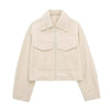 Women's Winter Tweed Jacket Women Coat Autumn Suede Demi-season Fleece Jackets for Women Zipper Coats Outerwear