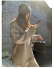 Korean Version of Soft Waxy Lazy Wind Knitting Set Gentle Round Neck Pullover Sweater Wide Leg Pants Two-piece Set Women