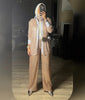 Sequin Loose Pants Two Piece Sets Women Patchwork Long Sleeve Shirt And Trouser Female Elegant Long Pants 2 Piece Sets