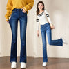 Winter Vintage Velvet Flare Jeans Warm Plush Lined Skinny Vaqueros Casual High Waist Womens Denim Pants Thicken Bell-bottoms