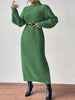 Winter Knit Dresses Women Turtleneck Straight Long Dress Autumn Solid Full Sleeve Thick Casual Vestidos Basis Lady