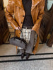 Brown Crocodile Embossed Faux Leather Trench Coat Lapel Single Breasted Straight Front Pockets Autumn Winter Fit Jacket