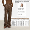 Minimalist PU Leather Casual Pants for Women Autumn Loose Floor Length Straight Slit Female Trousers 12343250