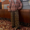 Chic Stripe Scarf Loose Sweater Women Autumnn Full Sleeve O-neck Single Breasted Knitted Coat Female Lady Cardigan