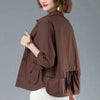 Single-breasted Solid Color Jackets Tops Female Spring All-match Loose Casual Long Sleeve Pockets Coats Women's Clothing