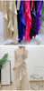 Ruffle Edge Maxi Pleated Dress For Women Round Neck Long Sleeves Solid Color Stitching Belt Dresses 2DA9911