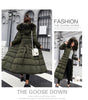 Female Winter Over Knee Loose Large Fur Collar Hooded Warm Thick Parkas Long Down Cotton Plus Size Parkas Coat Women Padded Coat