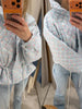 Floral Print Zip Button Stand Collar Quilted Jacket Drawstring Waist Oversized Autumn Women Coat Casual Chic Lady Outerwear