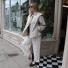 Plaid Scarf Two-sided Jacket Vintage Lapel Double Row Buckle With Pockets Loose Casual Women's Outwear Chic Street Daily Outfit