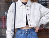 Spring Autumn Short Jeans Jacket For Women Casual Loose Long Sleeve Denim Coat Ladies Single Breasted Jeans Outwear Tops