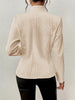 Autumn and Winter Woman Textured Button Front Blazer Stand Collar Long Sleeve Fit for Office and Casual Wear Suit Jacket