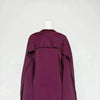 High Neck Cape Sleeve Slim-Fit Maxi Dress Pearl Trim Solid Color Floor Length Modest Abaya Style Formal Occasion Women