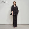 Minimalist Women's Blazer Mujer Autumn Solid Loose Seven-quarter Sleeve Lapel Button Commuter Suit Jacket 12512019