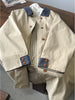 Patchwork Contrasting Color Khaki Coats for Women Spring and Autumn Korean Style Mid-Length Trench