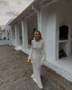 Pleated Wavy Knit Maxi Dress For Women Lace-up Long Sleeve Loose Casual Sweater Dress Female Party Clothes Solid Elegant