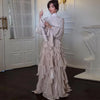 early autumn turtleneck full sleeves shinny ruffles pullover Arabic styles floor length vacation dress female vestido