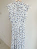 Kuzuwata Fresh Mid-length Print High Waist Robe Gentle Literary Lace Up Pleated Slim Mujer Japan Elegant Dress