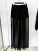 Designer Suit Set Women's Gauze Patchwork Beaded Blazer Chiffon Pants 2cs Set