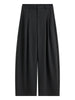 Fall Winter Women's Chic Versatile Gray Pleated Barrel Leg Dress Pants with Flowy Fit - Flattering for Daily Wear