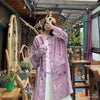 Spring Retro Print Ramie Loose Women Thin Wind Coats Leisure Long Trench Vintage Chinese Style Coat