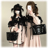 Original Japanese Lace Off-Shoulder Long Sleeve Dress Sweet Girl Kawaii Bowknot Women's Elegant Lolita Short Dresses