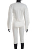Elegant Blazer 2-Piece Set Women Single Breasted Jacket+Calf Pants Matching Simple Solid Office Commute Slim Outfits
