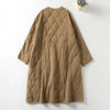 Oversized Women Parkas Collarless Long Sleeve Single-breasted Ladies Winter Coat Casual Thick Warm Outerwear Overcoat