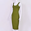 Yellow U Neck Striped Bandage Dress Evening Backless Sexy Bodycon Women Dress Party Celebrity Vocation Dresses