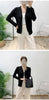 Blue Pleated Coat For Women Turn-down Collar Long Sleeve Lightweight Cardigan Jackets Chic Female Clothes 2DB3445